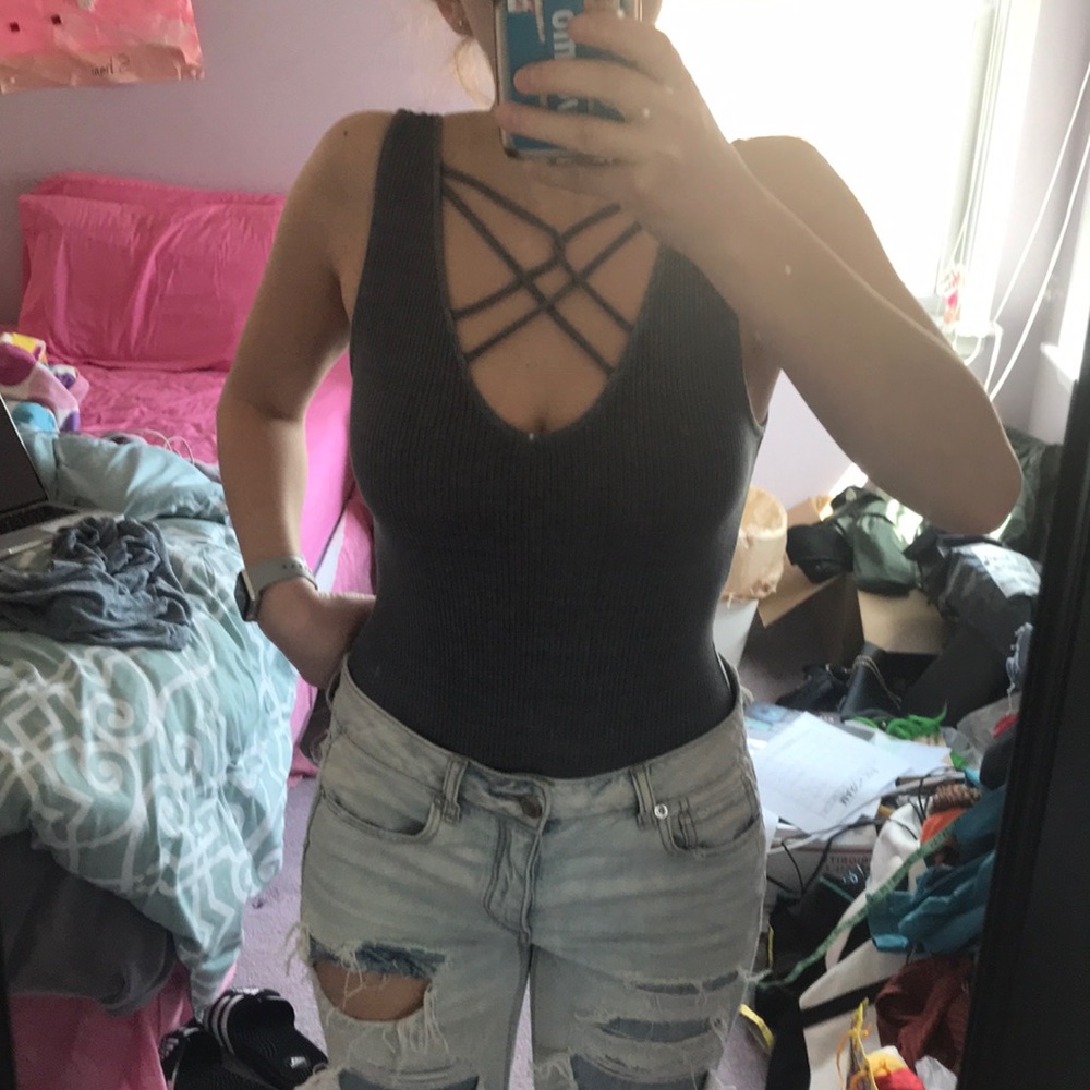 AEO Soft & Sexy Strappy Ribbed Bodysuit